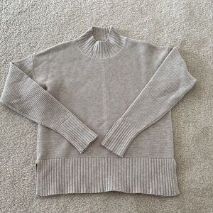 Cyrus Women's Ribbed Taupe Turtleneck Sweater